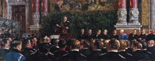 Kaiser Wilhelm spricht in der Aula der TH - Berlin-Char­lot­ten­burg