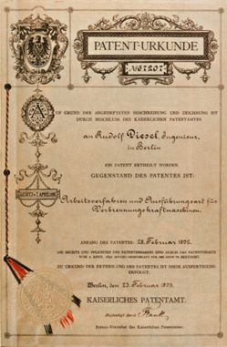 Patent von Rudolf Diesel
